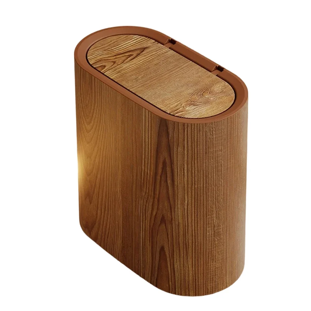 For Bathroom Black,White,Yellow Slim Trash Can Modern Sealed Lid Waste Bin Leak-resistant Structure Narrow Profile