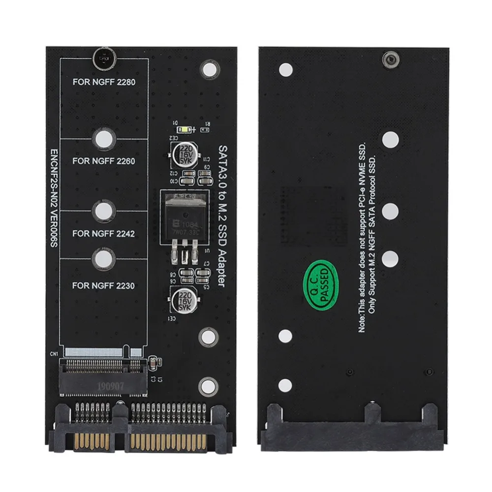 22PIN M.2 NGFF To SATAs Adapter Stable Performance Black M.2 NGFF To SATAs Riser Card SSD Adapter Hard Drive Disk Upgrad
