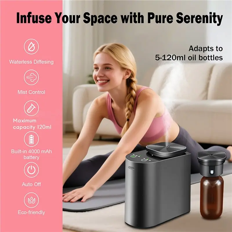 ABBZ-2X Waterless Essential Oil Diffuser.4000 Mah Large Battery, 100Ml Capacity, Suitable For Hotels, Large Rooms, Offices