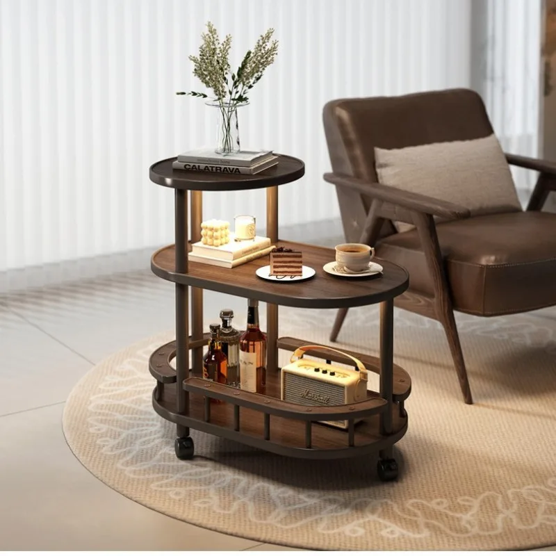 Mobile side  coffee table sofa side with wheel tea table rack living room household simple trolley small