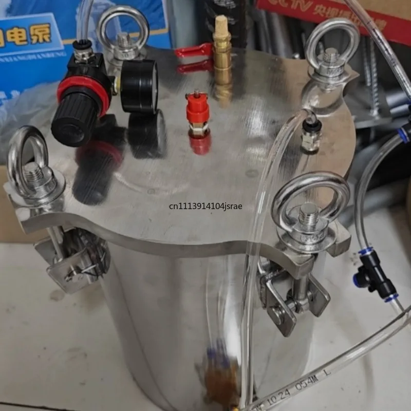 Dispenser Pressure Tank 304 Stainless Steel Pressure Barrel Dispensing Valve Fluid Dispensing Storage Bucket 1L