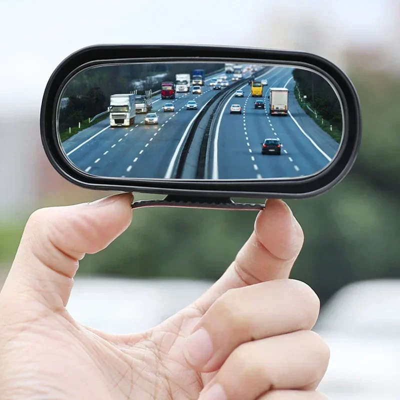 Car Rearview Mirror Wide Vision Adjustable Angle Rearview Auxiliary Mirror Universal Rectangular Blind Spot Car Mirror