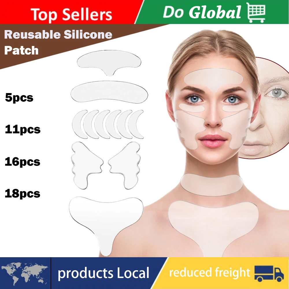 

Reusable Silicone Face Anti-Wrinkle Pad Forehead Neck Hand Eye Breast Skin Care Lifting Tool Removal Sticker Tape Aging Patch