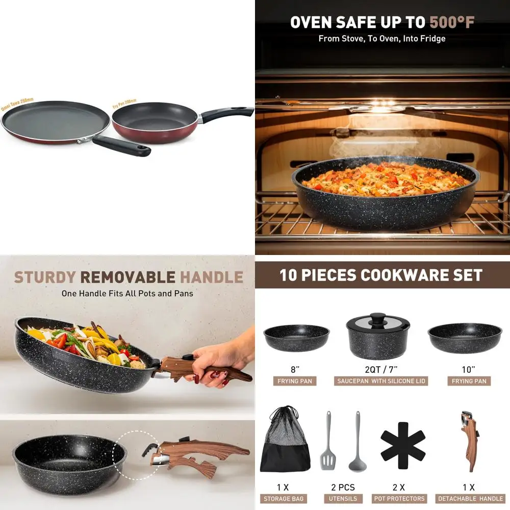 

Prestige Omega Deluxe Aluminum Cookware Set: Tawa and Fry Pan in Red