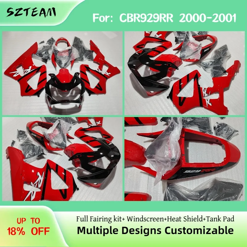 

For Honda CBR 929RR 2000 2001 Fairing Set CBR929RR 00 01 Fairings Motorcycle Injection Panel Bodywork Frame Protector Kits