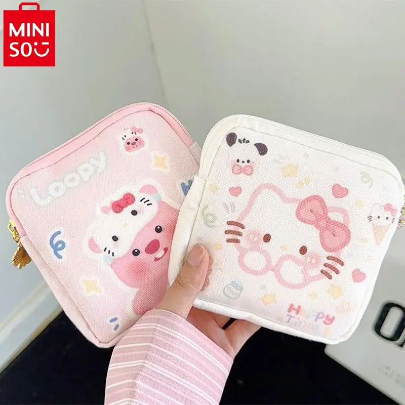 

MINISO Sanrio Hello Kitty anime sanitary napkin menstrual napkin storage bag new portable mini cute student tampon storage bag