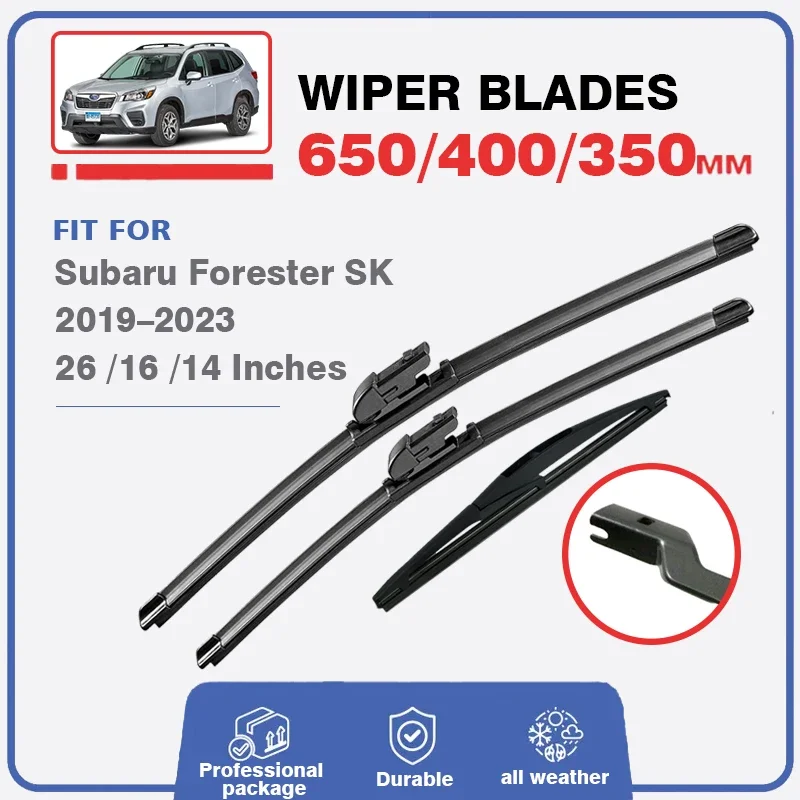 

LHD RHD Front Rear Wiper Blade Set For Subaru Forester SK 2019 2020 2021 2022 2023 Windshield Windscreen 26"+16"+14" Accessories