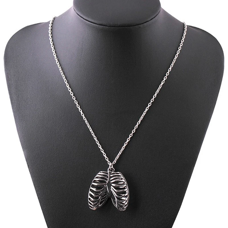 Fashion Human Rib Body Chest Skeleton Pendant Necklace Vintage Jewelry Gifts