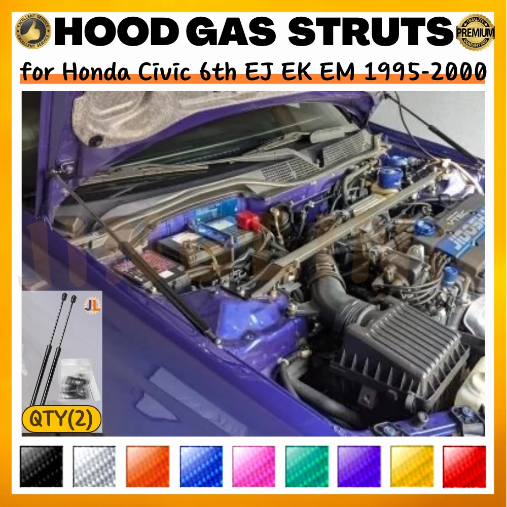 

Комплект (2 шт.) газовых упоров капота для Honda Civic 6-го поколения EJ EK EM 1995-2000, передние амортизаторы, пружины, подъемные опоры