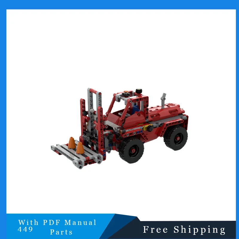 

449 Parts City Technology Heavy Duty Forklift MOC Model Building Block Bricks Creative Toy Set Birthday Christmas Gift For Adult