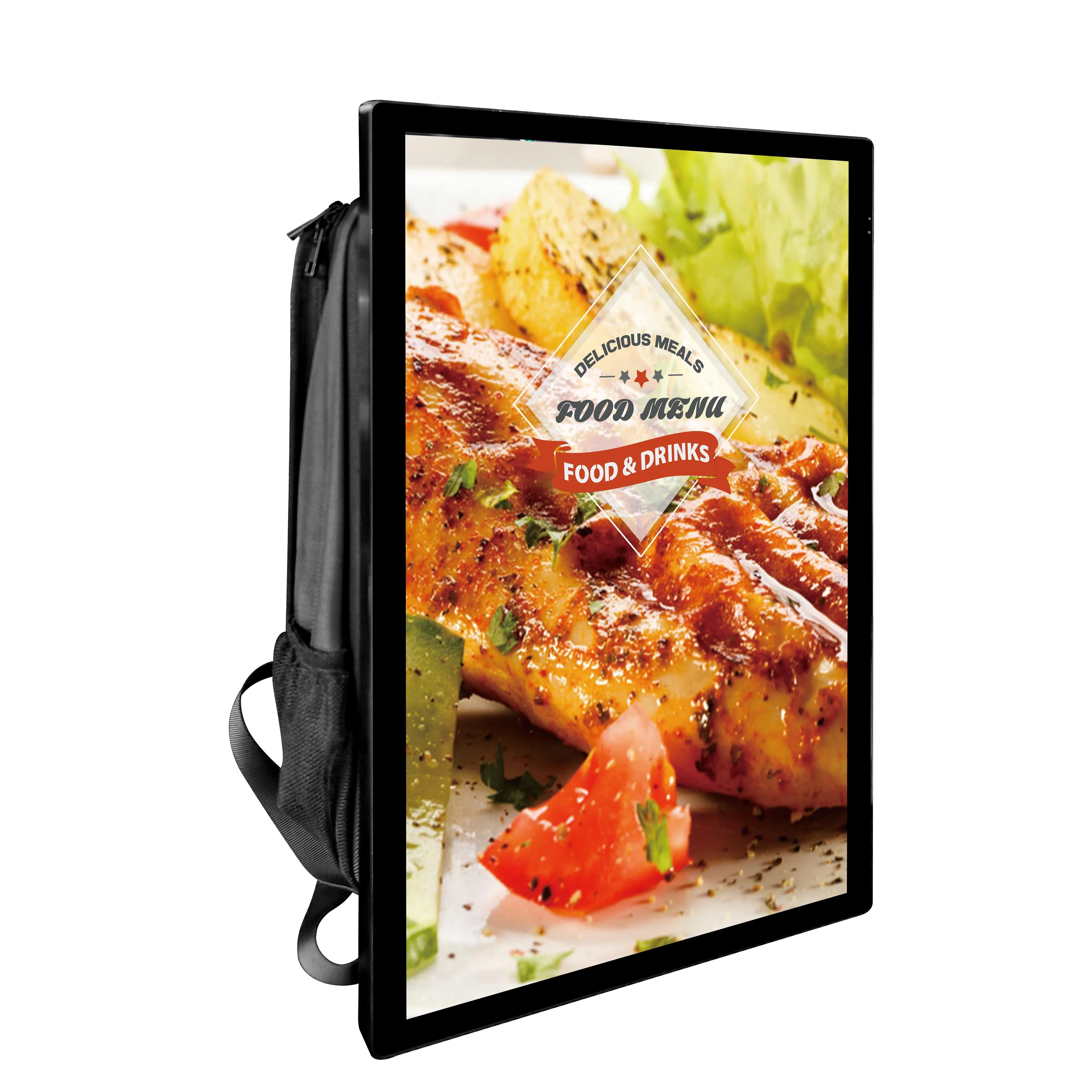 21.5Inch 27Inch Human Walking Sign LCD Digital Signage Display Portable Backpack Billboard For Outdoor Advertising