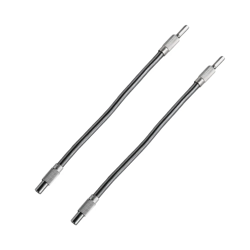 2Pcs Metal Soft Flexible Extension Shaft Connector Compatible with Electric Drill Rechargeable Manual Wrench Flexible Shaft