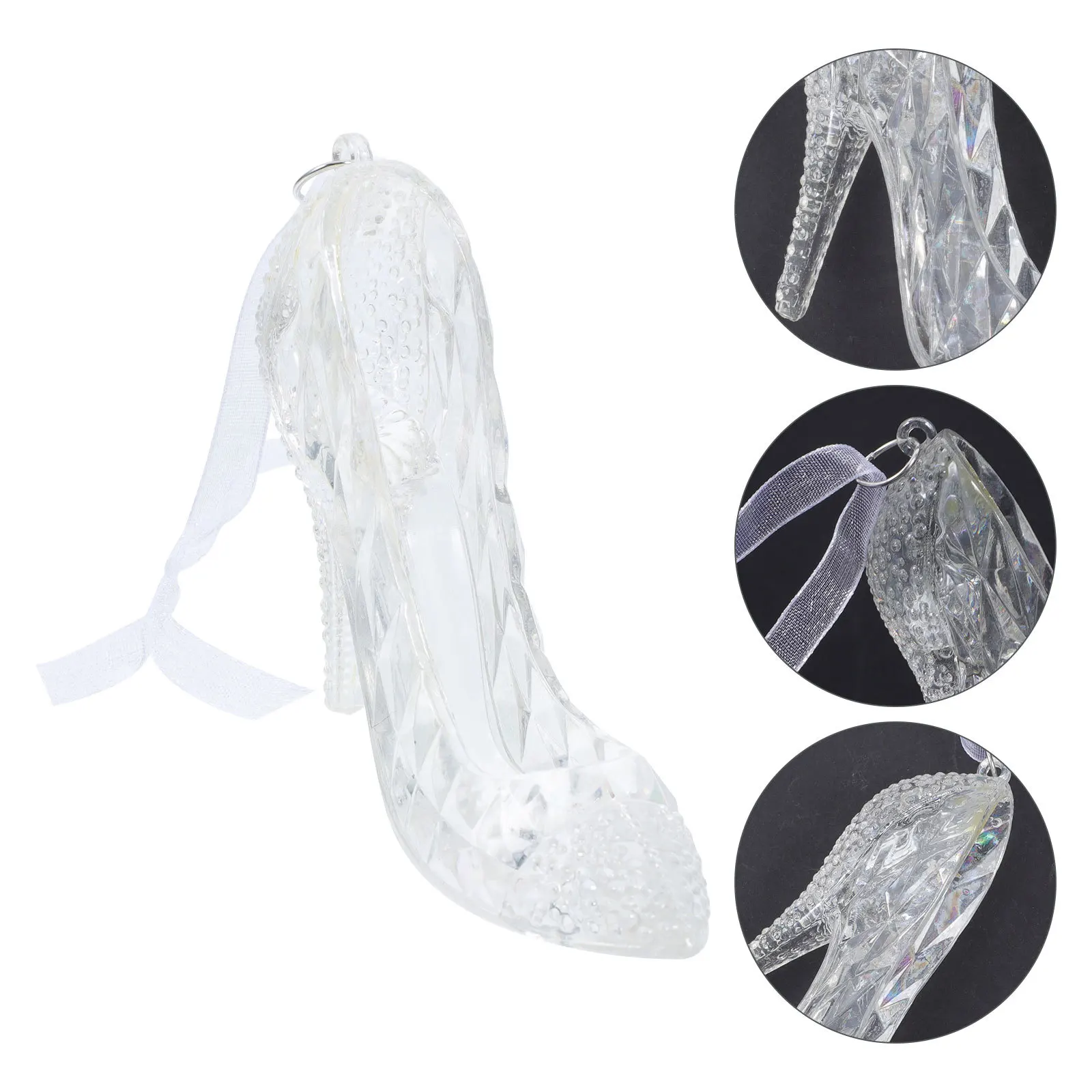 

Christmas High Heel Shoe Ornaments Clear Tree Pendant Hanging Decors Transparent