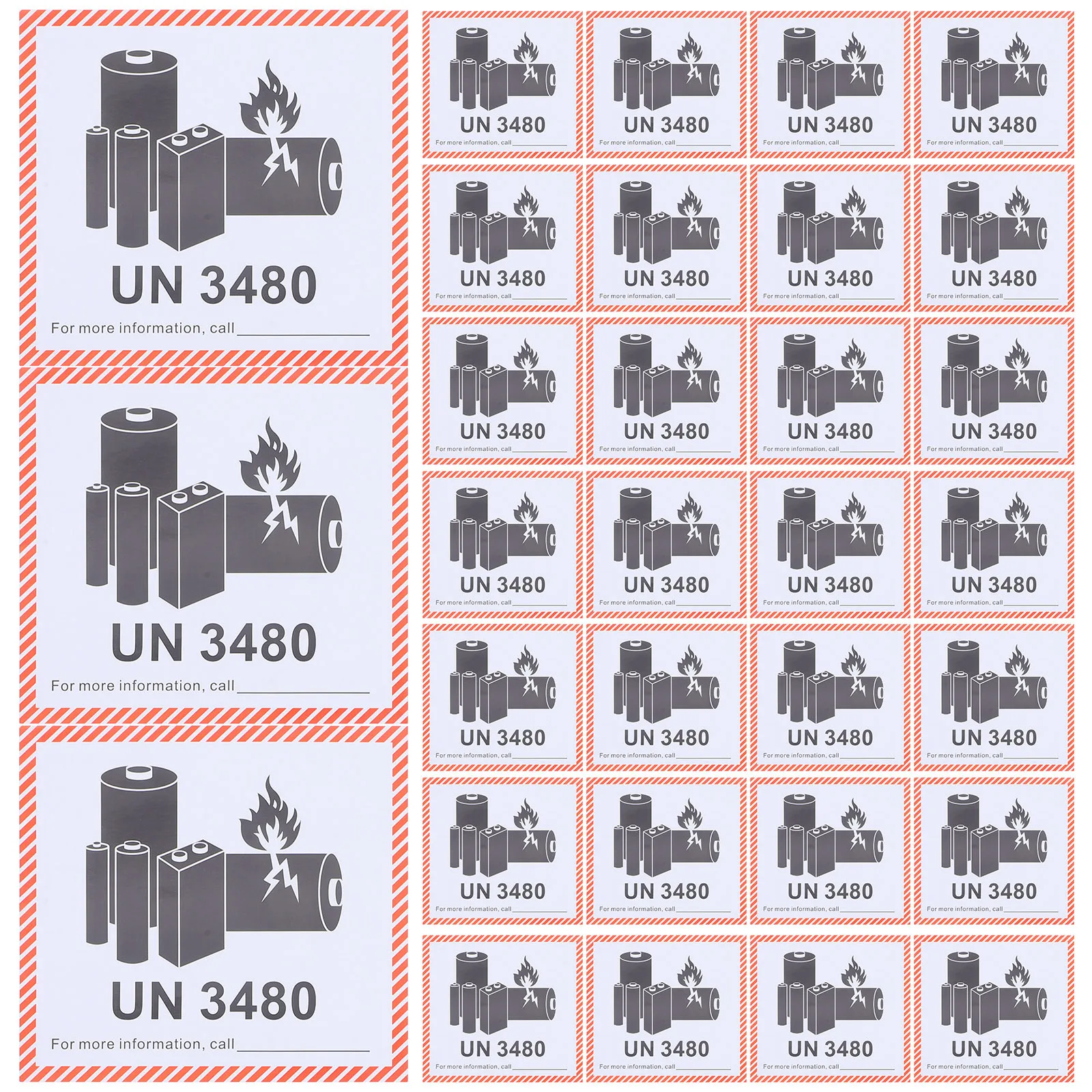 Fireproof Labels For Shipping Warning Stickers Un3480 Durable Adhesive Safety Labels Folder Tags