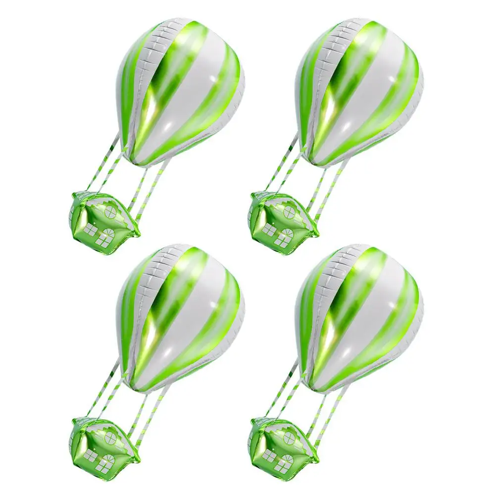 

4 Pcs Wedding Decor Aluminum Film Balloon Mini Hot Air Balloons Baby Shower Airballoon Green Foil Birthday