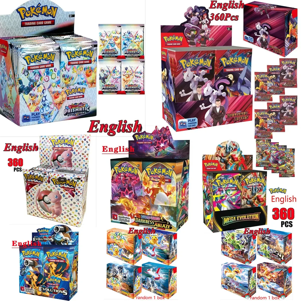- 360 Stuks Pokemon Kaart Prismatische Evolutions Scarlet Violet 151 Surging Sparks & RIVALITES Engels Booster Battle Transactiekaart - afbeelding 2