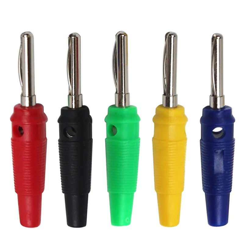 5Pcs 4mm Banana Plug High Current Insulated Shrouded Stackable Connector Screw Connection