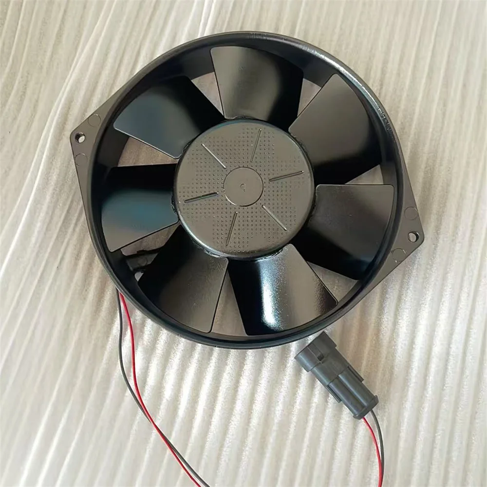 7114N 24V 12W 150 * 38mm    24-30v working range   Two thickened lines dc cooling fan