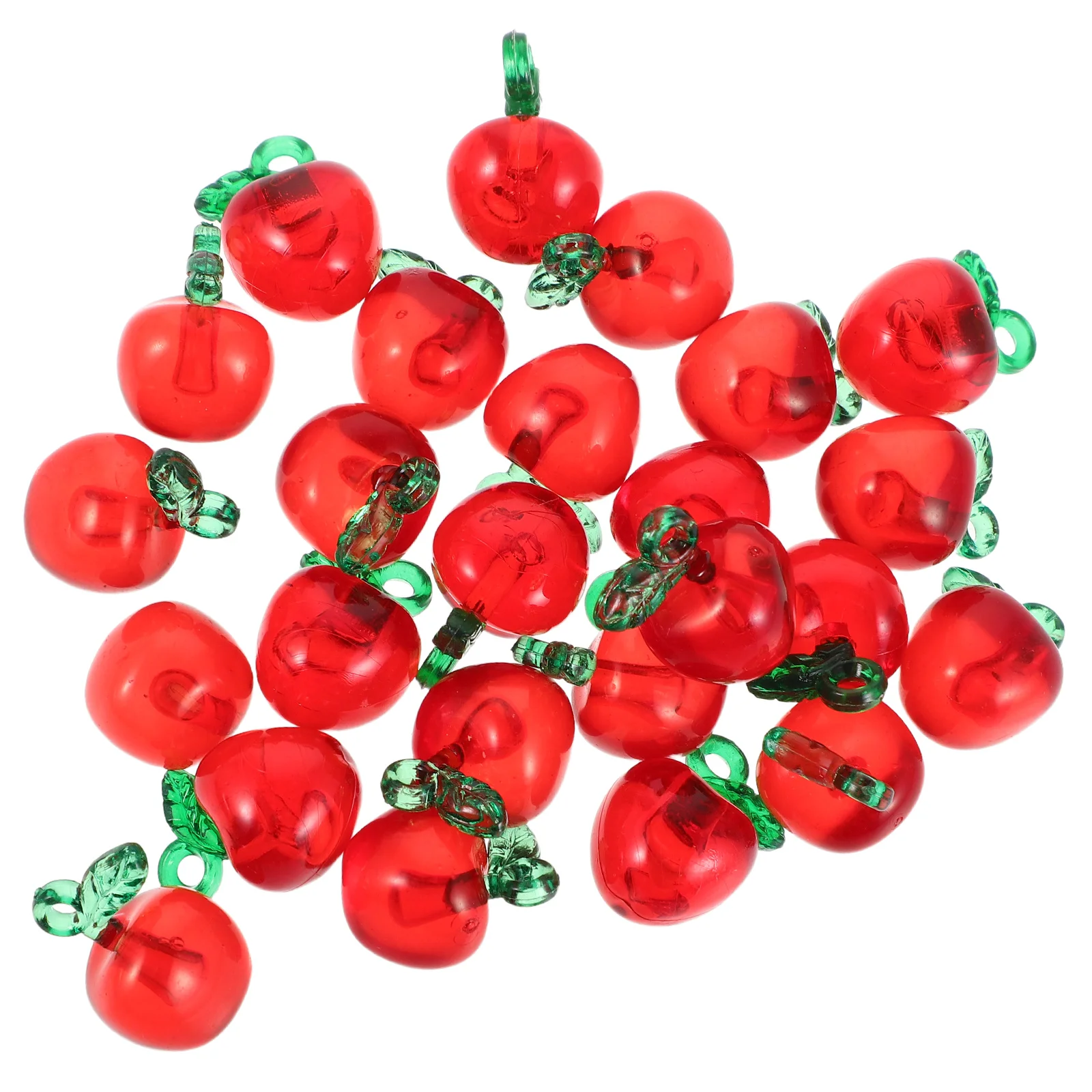

50Pcs Apple Beads for Crafting Vibrant Fruit Charms Lightweight Acrylic Pendants DIY Jewelry Making Earrings Bracelets Necklaces