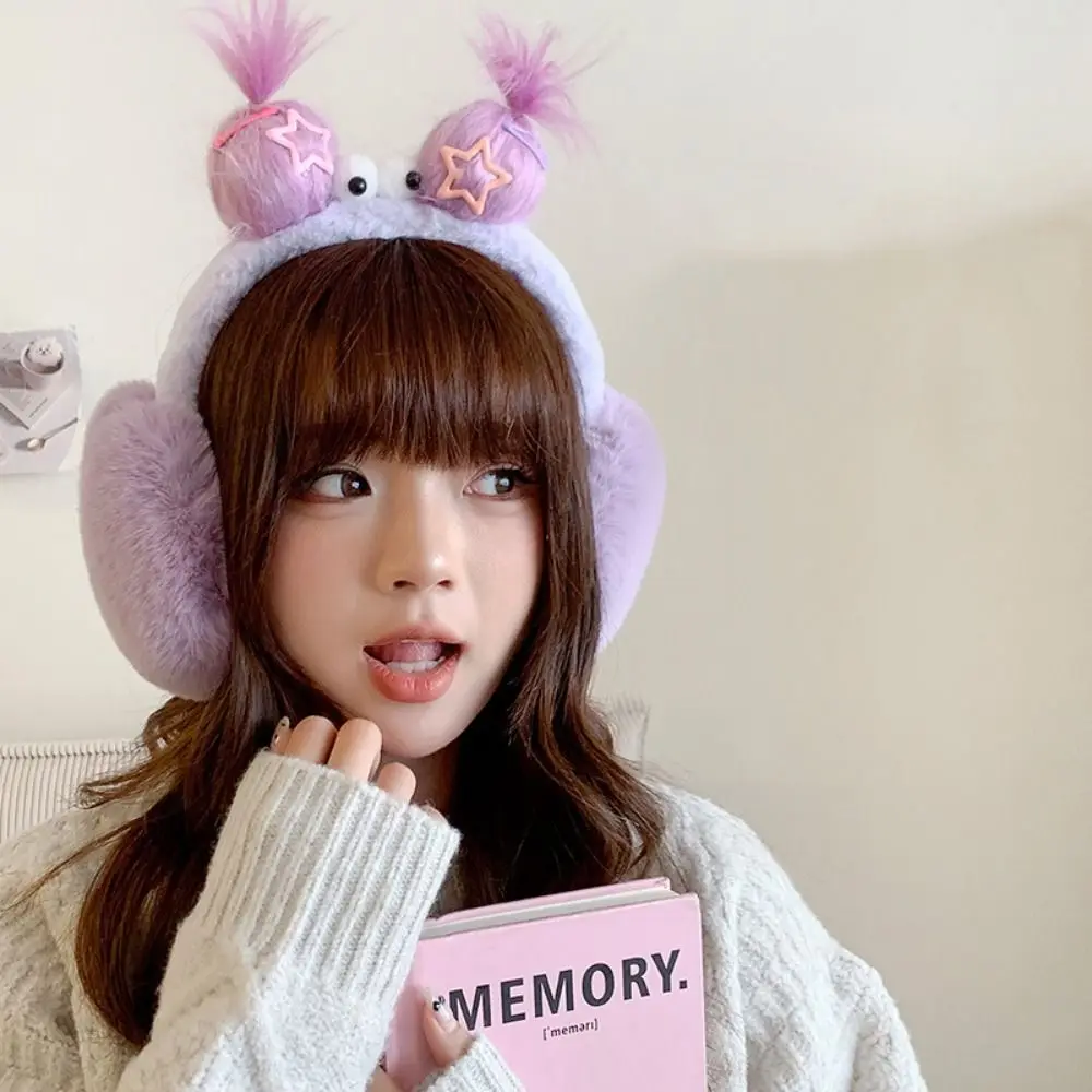 

Cute Funny Braid Cartoon Earmuffs Braid Hair Thicken Winter Plush Ear Cap Earflap Cartoon Foldable Ear Cover Cycling
