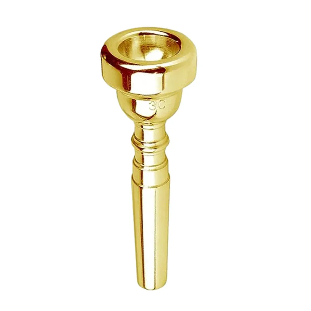 Stylish Gold Plated Trumpet Mouthpiece Set 3C 5C 7C Sizes for Intermediate to Advanced Players with Enhanced Projection