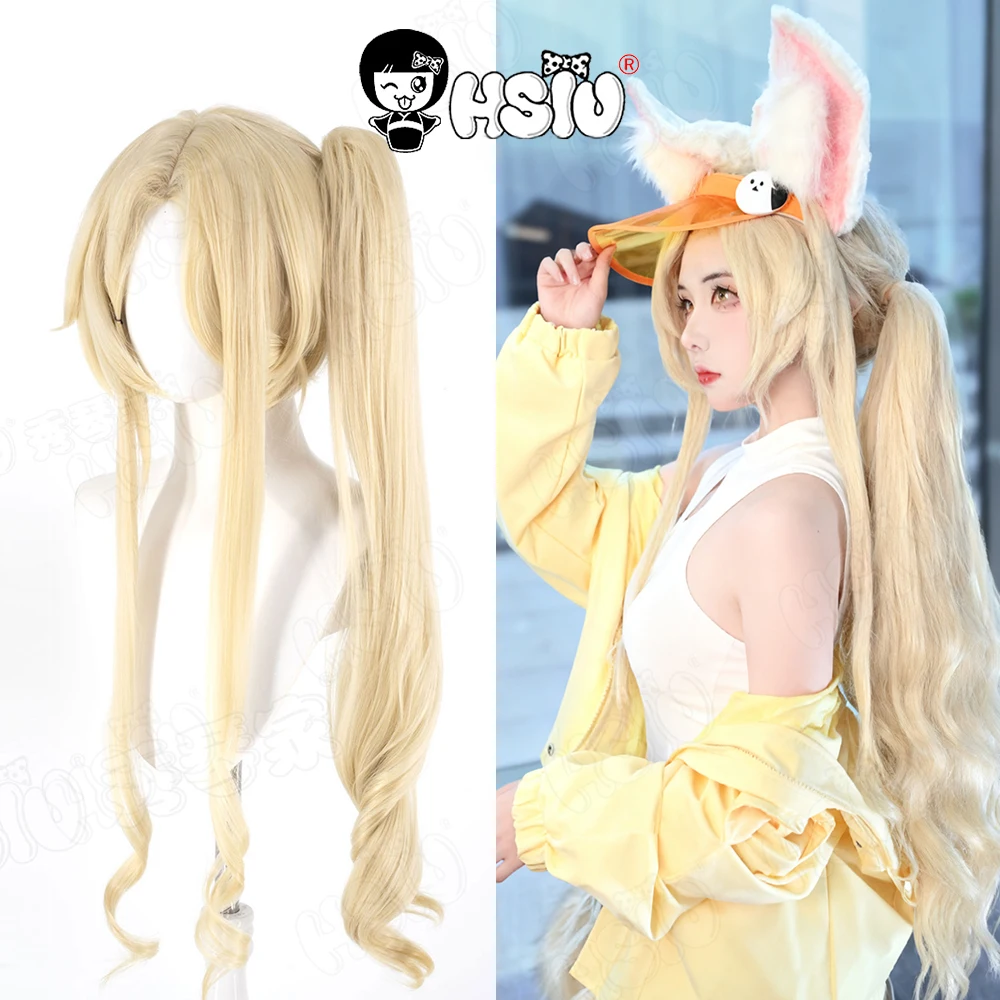 

Юризоно Сейя Косплей Парик HSIU 80 СМ Кремово-желтый Длинные волосы Термостойкий синтетический парик + Кепка для парика Игра Синий Архив Косплей Парик
