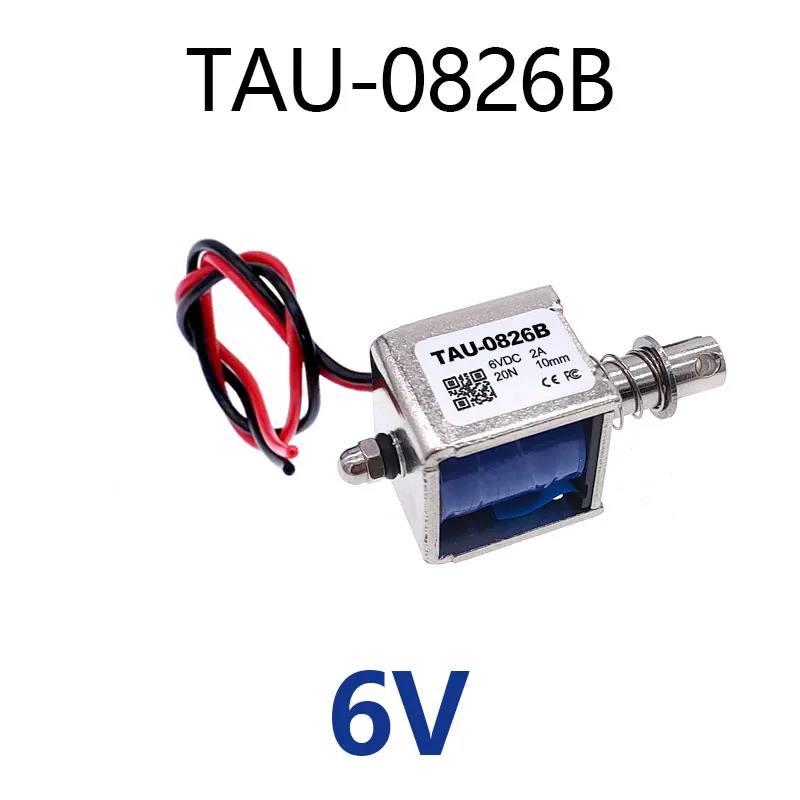 TAU-0826B 20N Lineaire Elektrische Magneet Frame Solenoid Elektromagneet Pull Push Slag 10Mm Dc 6V 12V 24V 0826