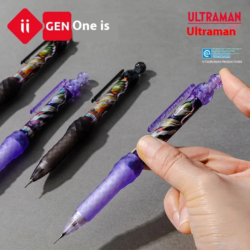 Iigen Stationery Ultraman Style Gemstone Alleviate Excessive Burden Mechanical Pencil Cartoon Student Writing Pen Signature Pen