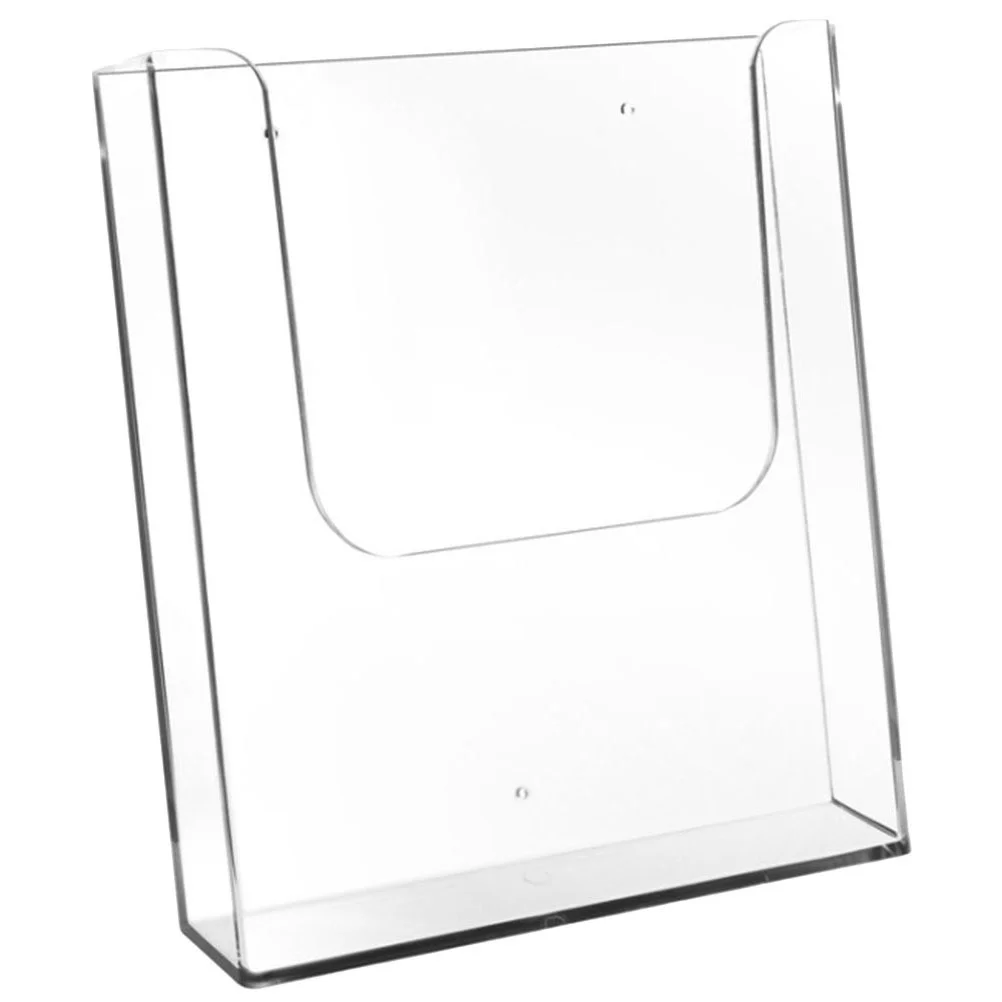 Estante para catálogos de exhibición A5, estantes blancos, soporte para archivos de oficina, soporte de plástico para revistas, folletos montados en la pared, transparente