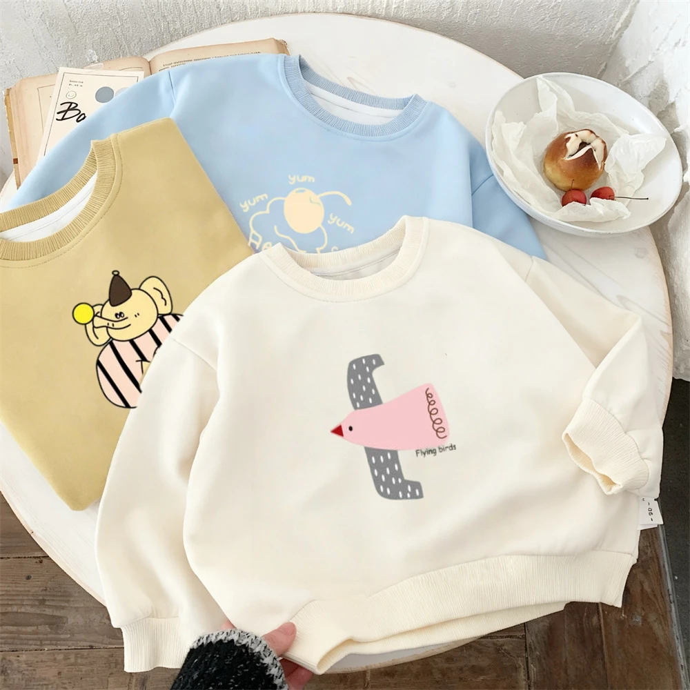 Korean Version Clothes Baby Girls Long Sleeve Kids New Early Autumn Sweatshirts Cute Printed Pullovers Children Casual Wear