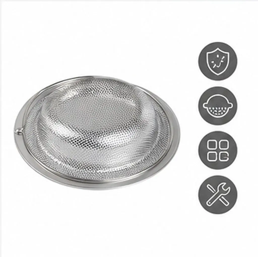 Stainless Steel Kitchen Sink Strainer Drain Filter Basket for Food Residue Removal and Clog Prevention