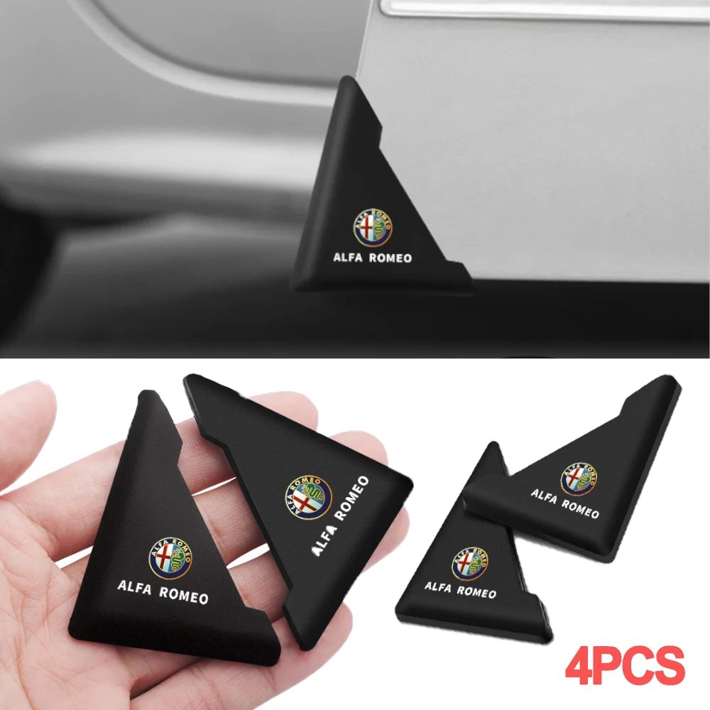 

4 шт., защитная крышка для углов двери автомобиля, чехол для бампера, стильный значок для Alfa Romeo Sportiva 147 159 TZ3 166, автоаксессуары