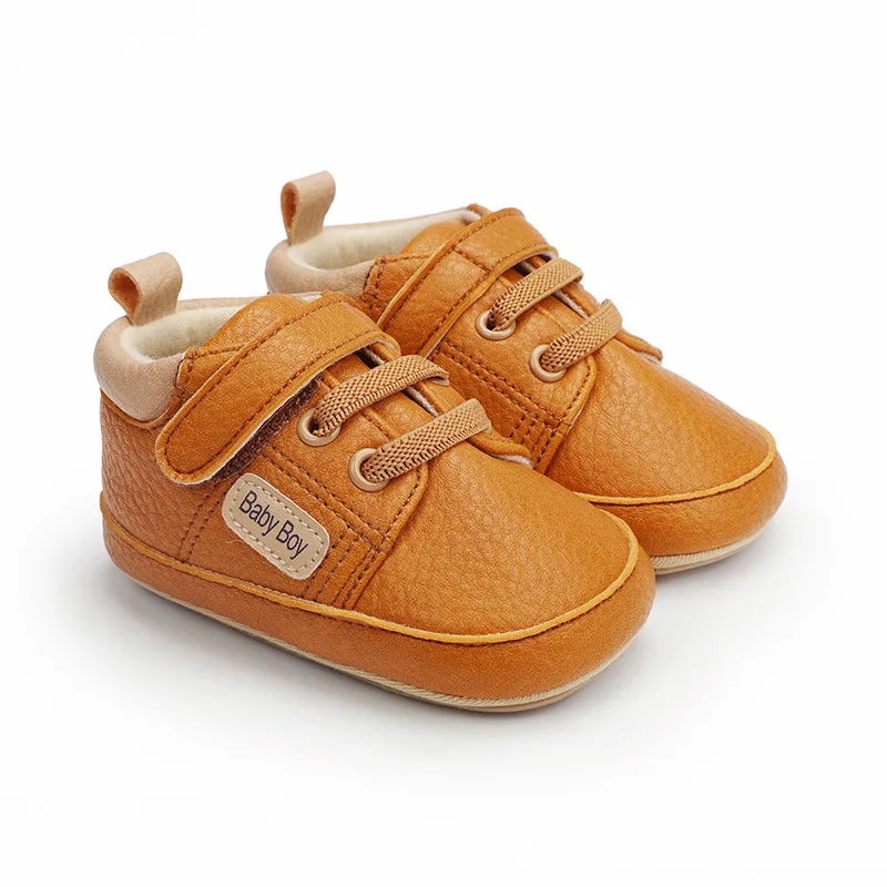 Zapatos para caminar para bebés, niño y niña, suela de goma antideslizante, suela suave, zapatos individuales de Velcro, zapatos de prepaso para bebé