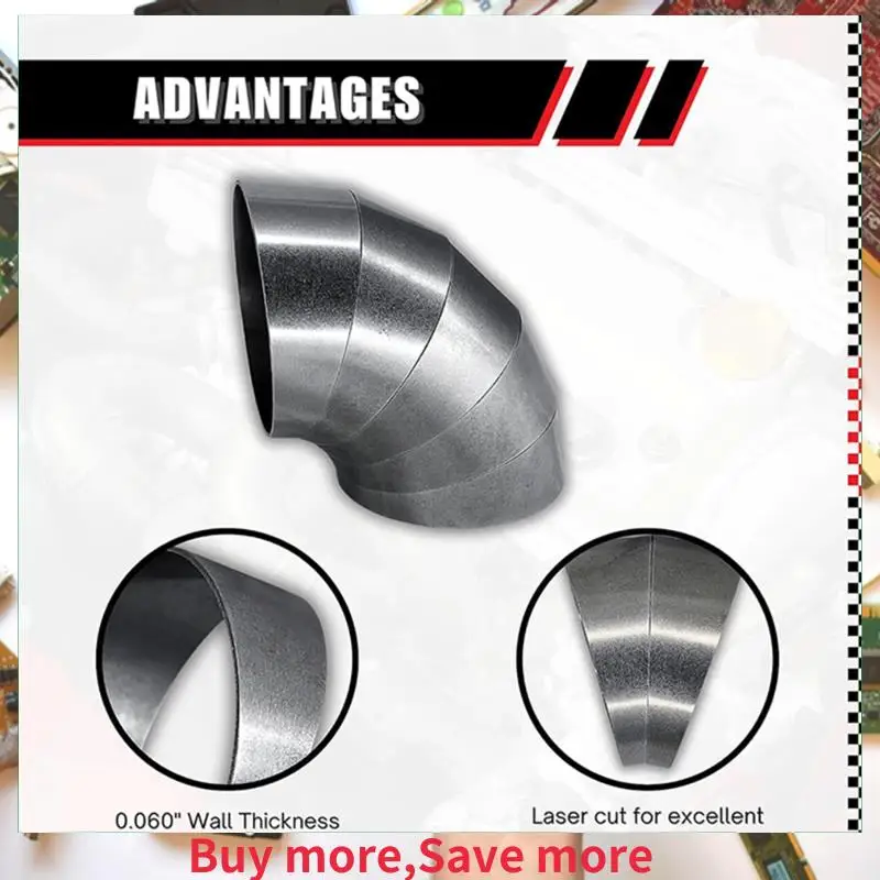 

90 Degree Stainless Steel Tight Radius Pie Cuts (Not Welded) - Lasercut & Deburred For Custom Exhaust (5Pcs)-[A002]