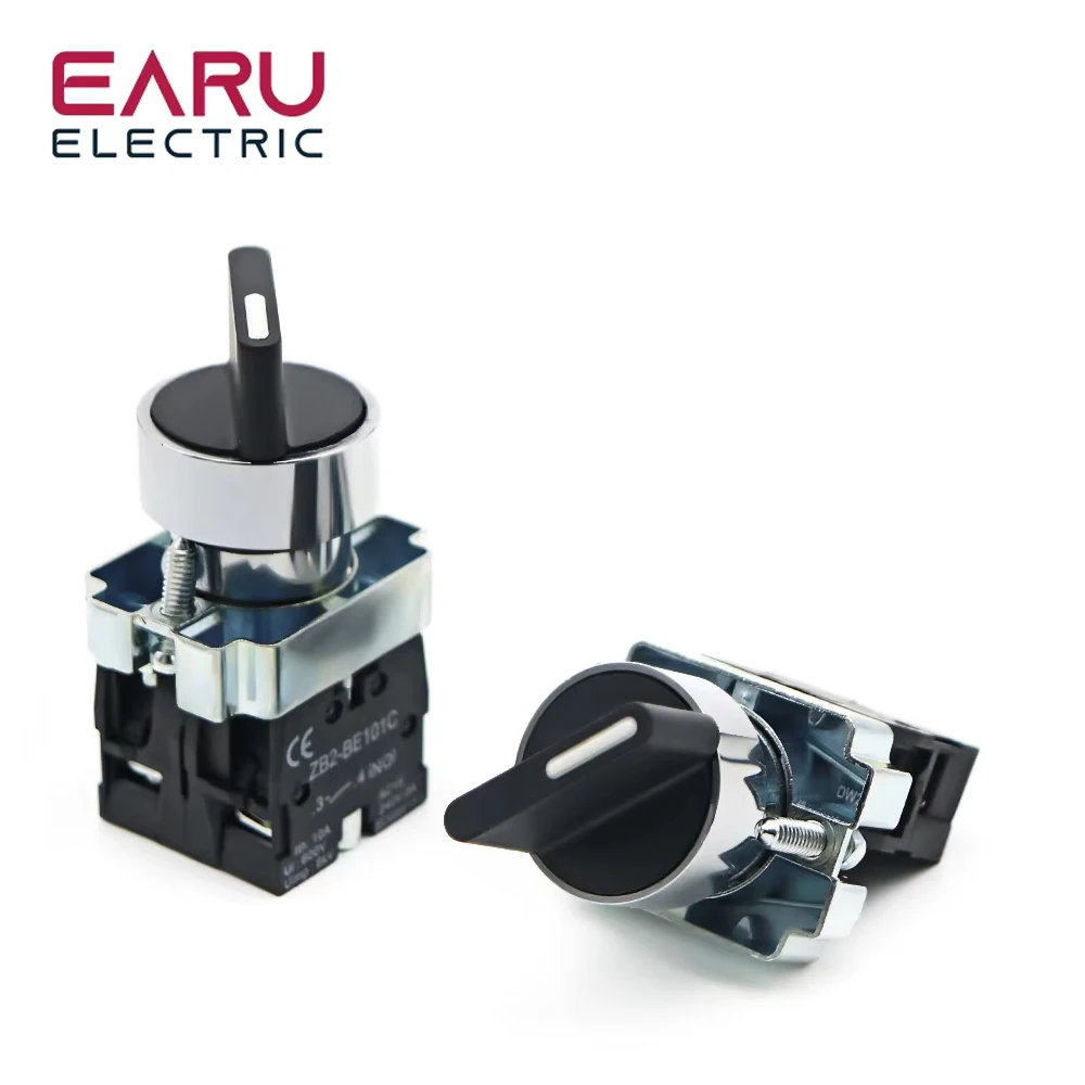 XB2-BD25 XB2-BD53 1NO/1NC 2NO 2/3 Position Momentary Self-reset Latching Self-locking Selector Rotary Switch Push Button Switch