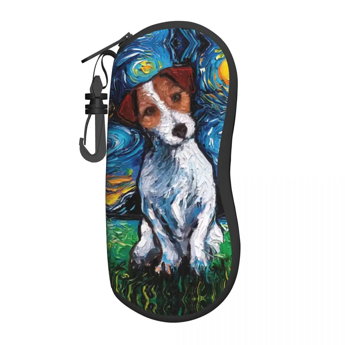 Jack Russell Terrier Pop Art Sunglasses Soft Case Neoprene Zipper Dog Lover Shell Eyeglass Case Protective Box For Glasses