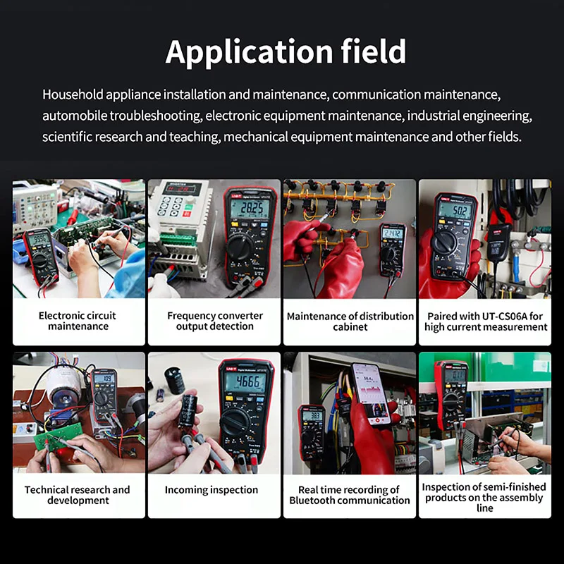 UNI T Professional Digital Multimeters UT117C AC DC Voltmeter Ammeter UT-CS06A Electrician Tester True RMS Frequency Meter