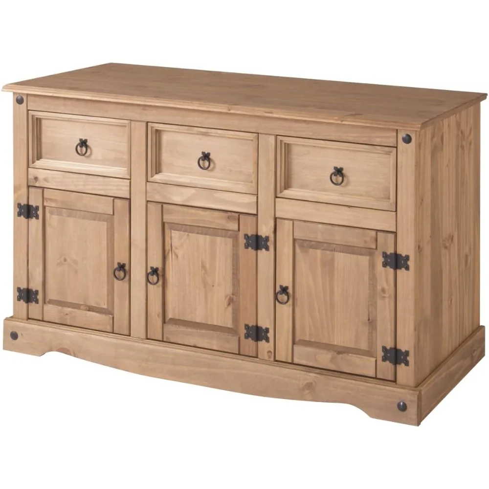 Sideboard Buffet Corona, 3 Doors & 3 Drawers, Wooden Storage Cabinet, Cupboard Console Table, Ideal for for Living Room,