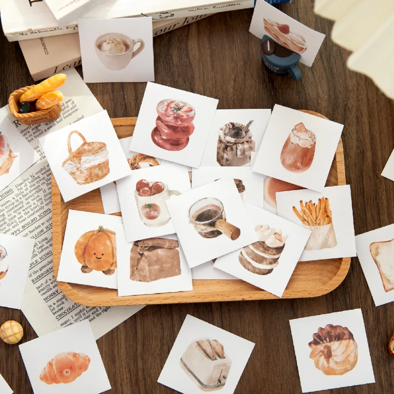 สติกเกอร์รูปขนมเค้กกาแฟน่ารัก  - Junk Food Snacks บทวิจารณ์และราคา
