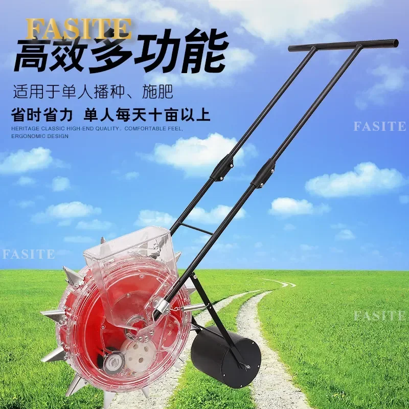 For Hand Push Roller Seeder Agricultural Multi-functional Fertilization Planter Peanut Corn Wheat Sowing Tool Manual Farming