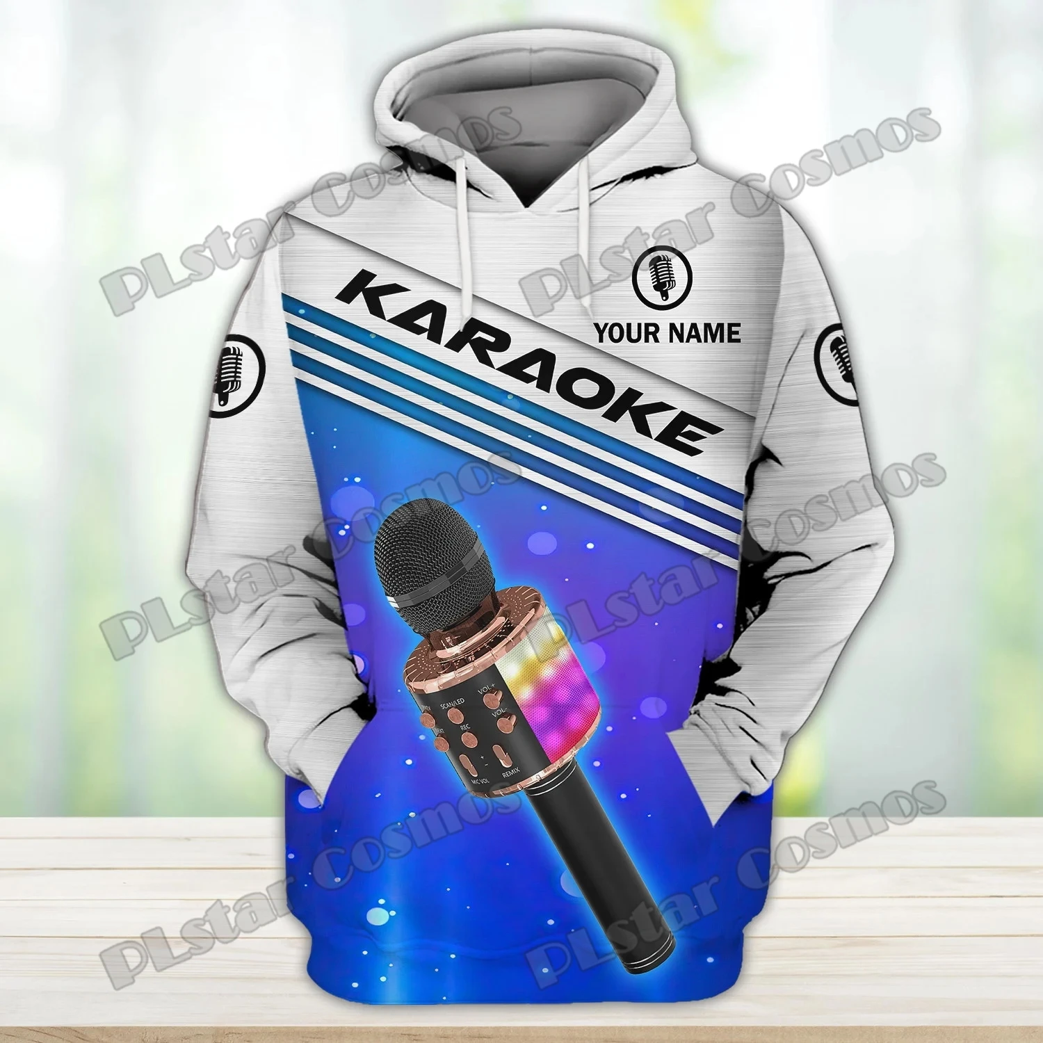 Karaoke Pattern Custom Name 3D All Over Printed Fashion Men's Hoodies & Sweatshirt Autumn Unisex Casual Zipper Hoodie TDD225