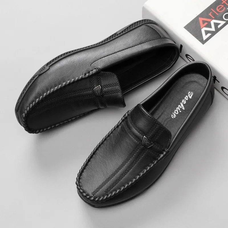 

2025 Men's Doudou shoes popular casual high-end loafers with soft soles and breathable leather shoes for men