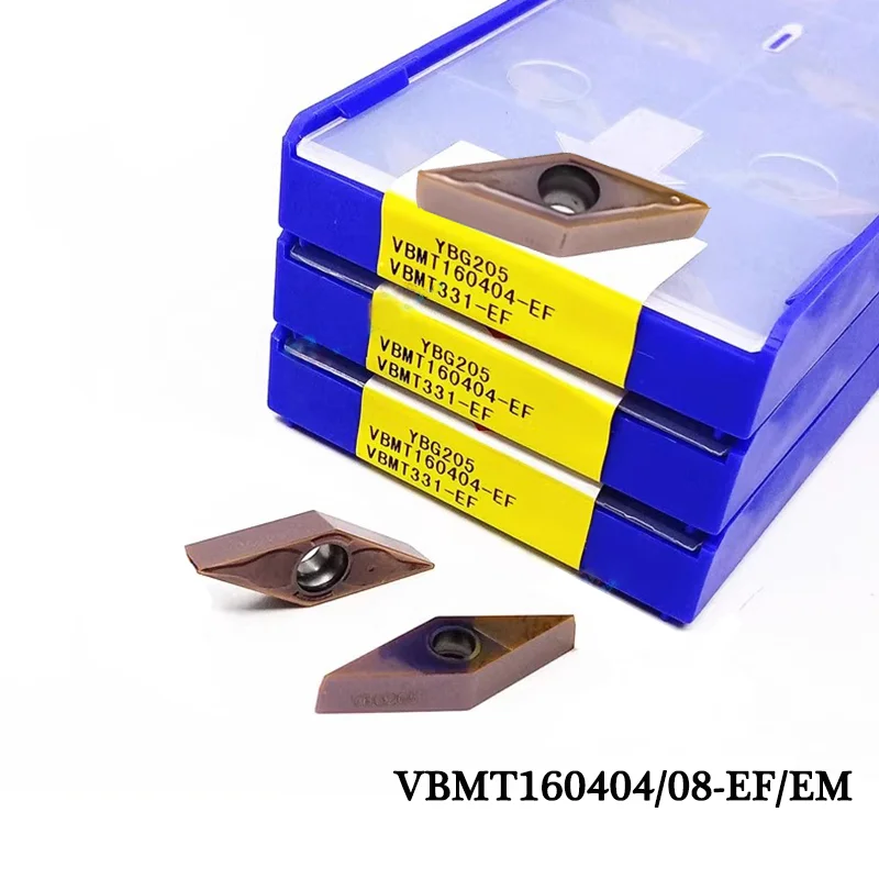 lamina de corte do metal do torno do cnc insercoes do carboneto vbmt160404 vbmt160408 ef em ybg205 ybg202 10 pcs 01