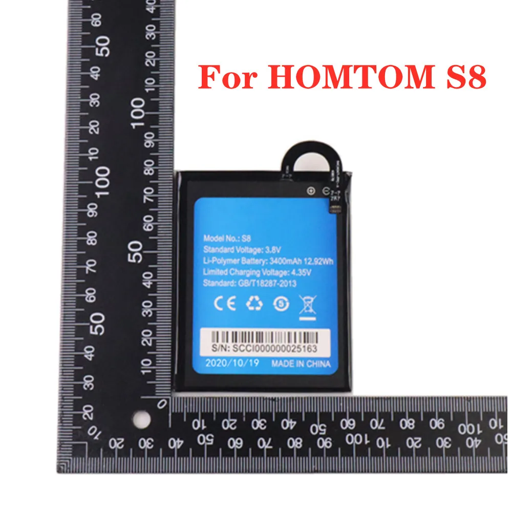 

100% Original HOMTOM S8 Battery For HOMTOMS8 S 8 Smart Phone Replacement 5.7inch 3400mAh Backup Batteries