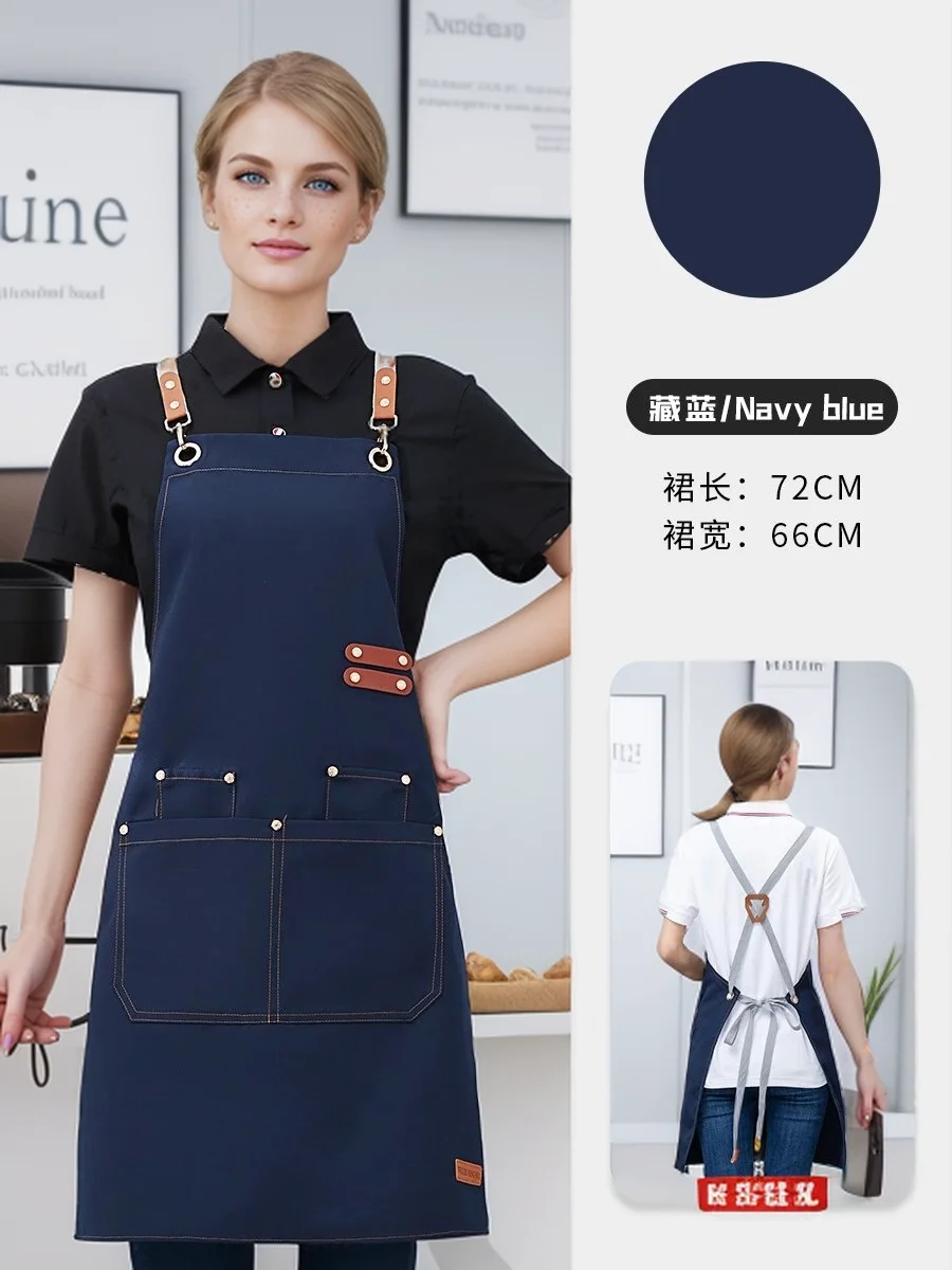 Wasserdichte Küchenschürze, professionelle Küchenschürze, Restaurant, Geschäft, Kellner, Arbeitsuniform, Damen/Herren, mit Taschen, Reinigungsschürze – Detail 5
