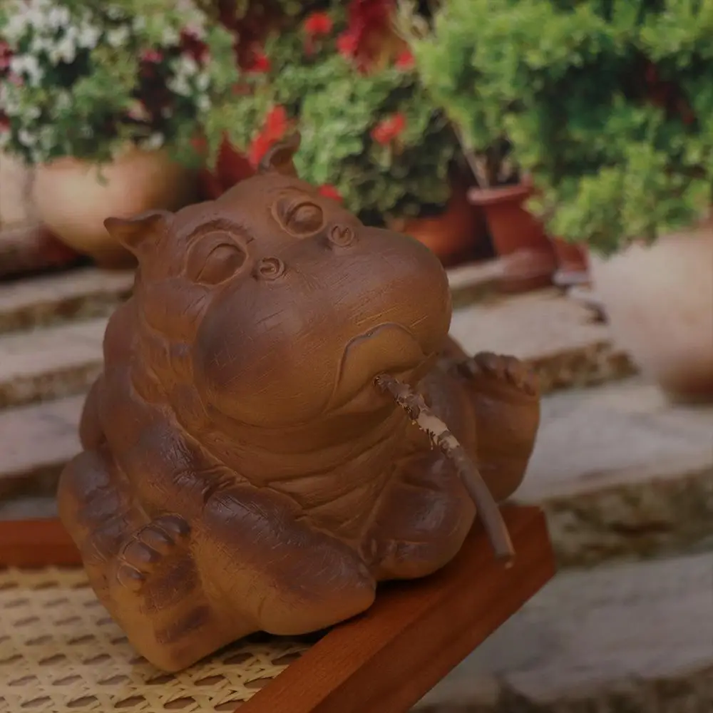 

Hippo Decor Realistic Hippo Pond Spitter Statue Resin Cute Hippo Garden Statue Simulation Animal Fountain Outdoor