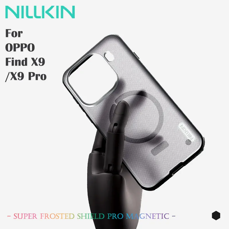 Para funda magnética OPPO Find X9 Series, protección de grado militar con escudo súper esmerilado NILLKIN, carga magnética, antiamarilleo