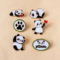Cartoon Animal Brooch Cute Giant Panda Souvenir Badge Creative Backpack Clothing Lapel Shirt Accessories Charm Jewelry Gifts