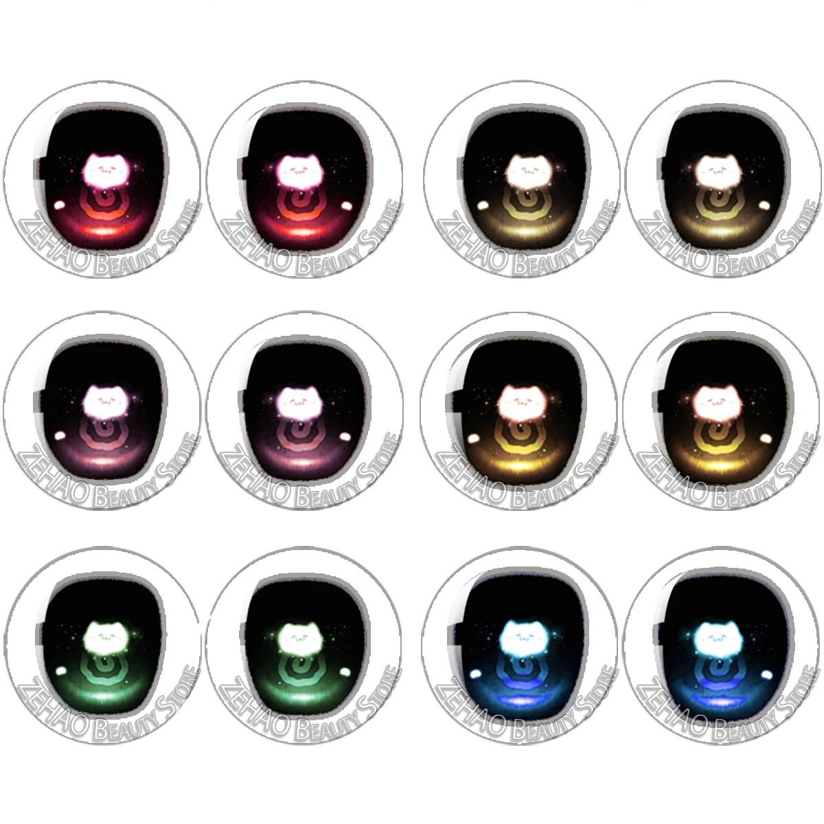 12PCS Color Dark Glass Doll Eye Tablets 10MM-40MM Handmade Cabochon Glass DIY Blythe BJD Doll Accessories Blythe Doll Eyes JD023