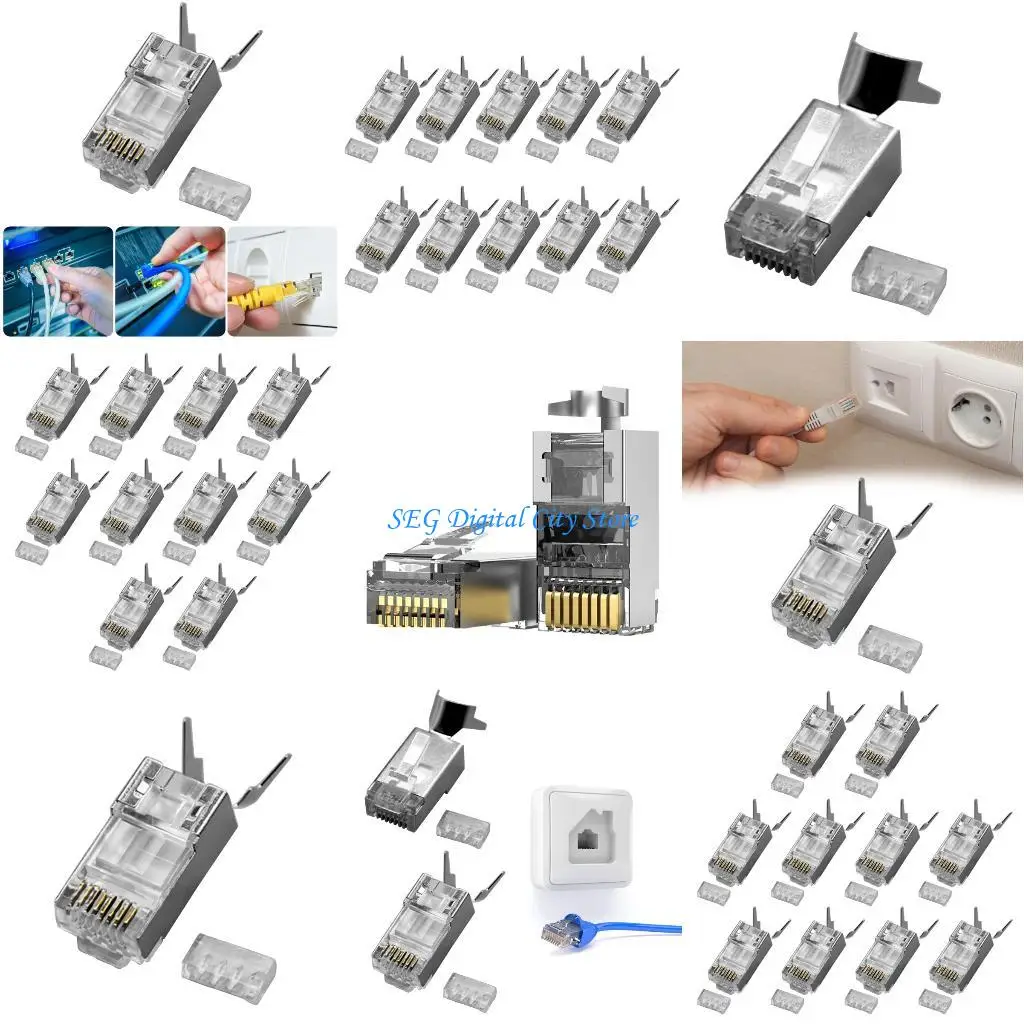 

U75B CAT6A Ethernet Connectors with Triple Contact Design 10Gbps Speed Cable Order Recognition